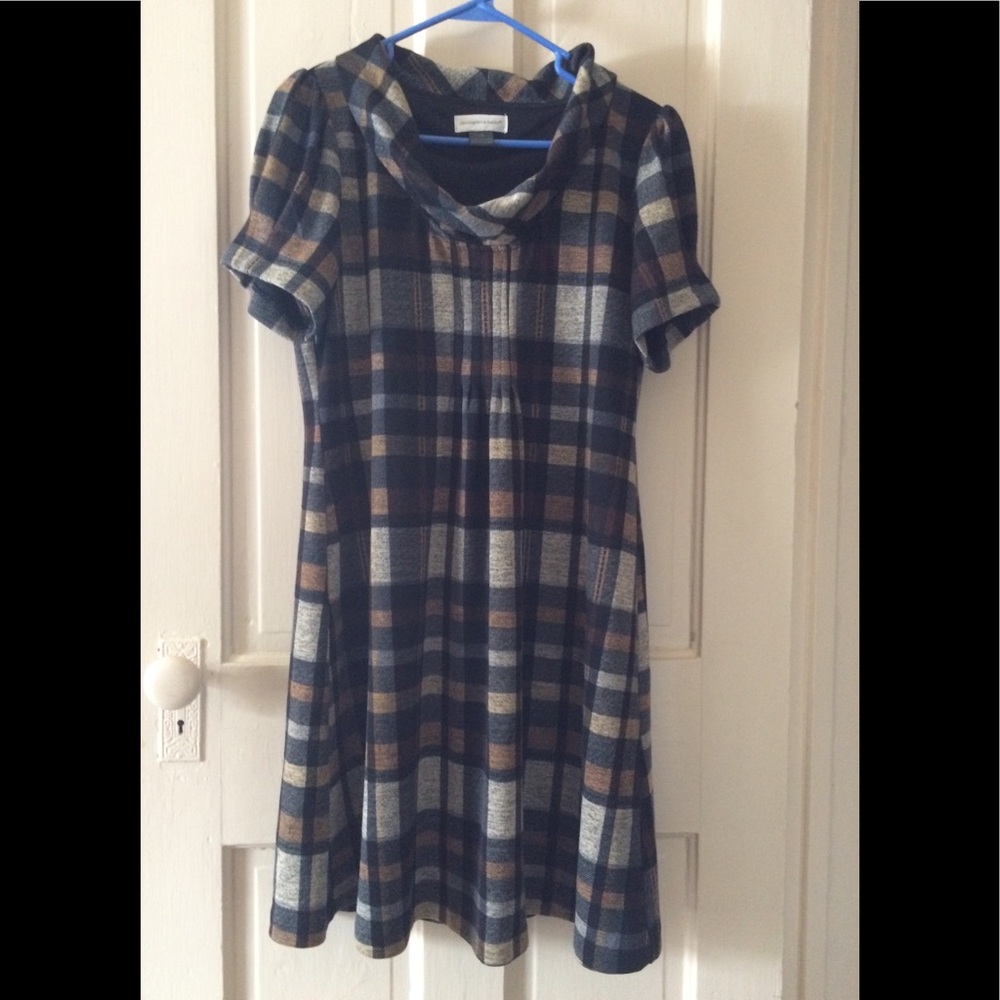 Plaid Short-Sleeved Dress